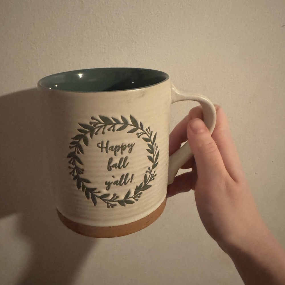 Rustic Cream and Green Fall Mug